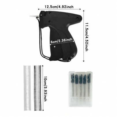 Herramienta de reparación rápida - Pistola de costura para ropa, máquina de coser de reparación rápida mini para ropa, viene con 5 agujas de repuesto y 1000 piezas de hilo de coser de 8mm, pistola de coser mini para reparación de etiquetas de ropa.