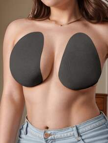 1 Pair Invisible Push-Up Breast Petals, Non-Slip Adhesive Bra Pads For Wedding Dress / Slip Dress / Swimming / Daily Commute / Party Outfits, Anti-Exposure Reusable Seamless Bra Stickers, Large Size Lift Latex Tape, Designed For Full-Busted Women, Strapless Bra, Suitable For B-E Cup - A - View 5