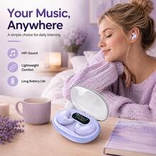 Mini Wireless Earbuds For Side Sleeping, Comfortable Fit, Button Control, LED Battery Display, Compact Charging Case, 150mAh Battery - View 8