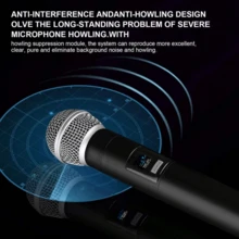 Portable Handheld Microphone, Wireless Microphone, Professional Handheld Unidirectional Moving Coil Noise Canceling Function, 6.35mm Plug, Blue, Suitable For Karaoke, Gaming, Live Streaming And Video Conferencing, Stylish Design | Sturdy Structure, Singing Microphone, 2 In 1 Wireless Microphone, Professional Handheld Microphone, Suitable For Karaoke, Parties, Churches, Performances, Recording - Black - View 7