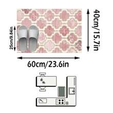 1pc European & American Classic Distressed Pink Diamond Rhombus Geometric Pattern - Runner Rug, Bathroom, Kitchen, Entrance, Doorway, Hallway, Bedside, Living Room, Bedroom, All-Season Soft Machine Washable Floor Mat, Home Decor - Multicolor - View 14