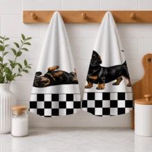 2/4/6pcs, Dog Pattern Printed Kitchen Towels, Super Soft Microfiber Highly Absorbent Tea Towels, Dish Cloths, Cleaning Towels, Hand Towels, Suitable For Cooking, Baking, Wiping Cleaning And Kitchen Decor, Kitchen Accessories, Daily Essentials - Multicolor - View 6