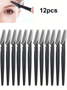 12件套不锈钢眉刀套装 - 面部脱毛工具，温和面部、眉毛、身体毛发修剪器，带刀套，女士修容套装，易于使用的美容必备品，复活节、妇女节、情人节和新年佳礼 - 多色 - 查看 15
