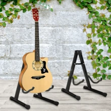 Crystals Foldable A-Frame Guitar Stand - Universal Fit For Acoustic, Electric & Bass - Black - View 5