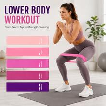 BSKT 5-Piece TPE Resistance Band Set, 5 Colors & 5 Levels, Lightweight Elastic Graded Resistance, Non-Slip Fit, For Adult Beginners And Advanced Training, Glutes, Legs, Squats, Yoga, Pilates, Home Fitness - Multicolor - View 5