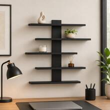Multi-Layer Wall-Mounted Storage Rack, Made Of Fiberboard, Multi-Functional Display Shelf, Suitable For Office And Home Decor, Great For Displaying Sculptures And Decorations, Fashionable And Practical. - Multicolor - View 4