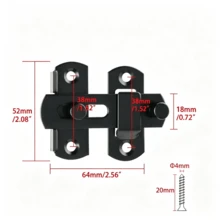 Mini Sized Stainless Steel Sliding Catch Finished In Black, 2mm Thick Structure With Fastening Screws Included. Suitable Fitting For Indoor Rooms, Windows, Outdoor Garden Doors And Cabinet Panels. - 1Pc - View 7