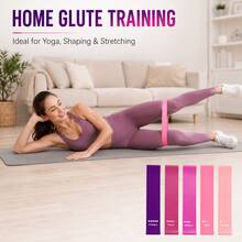 BSKT 5-Piece TPE Resistance Band Set, 5 Colors & 5 Levels, Lightweight Elastic Graded Resistance, Non-Slip Fit, For Adult Beginners And Advanced Training, Glutes, Legs, Squats, Yoga, Pilates, Home Fitness - Multicolor - View 4
