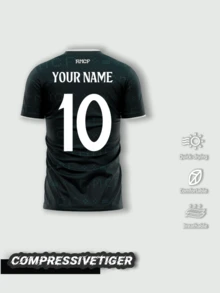 Custom Madrid Dark Green Football Jersey, Covered With Subtle Dark Pattern Print, Minimalist Beige Design, Supports Customization On Front And Back, Freely Modify Name, Number, Add Exclusive Team Logo, Soft And Comfortable Fabric, Suitable For Team Training, Competitive Matches, Fan Wear And Daily Outings, 2026 Football Matches - Dark Green - View 2