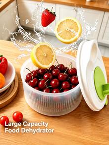 1/2pcs Multifunctional Salad Spinner And Strainer Basket, Non-Rechargeable PP Manual Vegetable And Fruit Dehydrator, With Strainer Basket, Convenient For Meal Prep - Multicolor - View 7