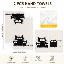 2/4/6pcs Cat Pattern Printed Kitchen Towels, Super Absorbent Microfiber Soft Tea Towels, Dish Cloths, Cleaning Towels, Hand Towels, Suitable For Cooking, Baking, Wiping, Cleaning And Kitchen Decoration, Kitchen Accessories, Daily Essentials - Multicolor - View 10