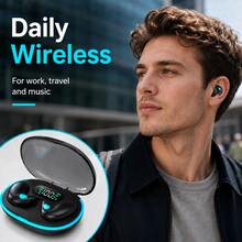 Earbud Nirkabel dengan Indikator Baterai LED, Kontrol Tombol, Kotak Pengisian Daya Ringkas, Pas dan Nyaman, Suara Stereo, Cocok untuk Olahraga, Perjalanan, Kerja, dan Acara Lainnya, Unisex, Baterai 150mAh Terintegrasi - View 4