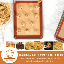 4-Piece Multi-Color Silicone Baking Mat Set, Material, Heat-Resistant And Non-Stick. Size Can Be Cut To Fit Different Baking Pans, Suitable For Baking Macarons, Cookies, Bread, Pizza, Also For Kneading Dough And Heat Insulation. Easy To Clean, Rollable Storage, Reusable And Durable, Essential Tool Set For Baking Enthusiasts - View 6