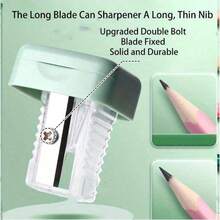 1pc Single Hole Premium Student Pencil Sharpener, Durable And Easy To Clean, With Lid To Prevent Mess, Compact Desktop Stationery Design, Suitable For Office, Home And School, Manual Pencil/Eyebrow Pencil Sharpener, Pink, Grey, White, Green, Random Style - Style 1 - View 6