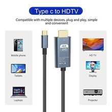 2m 4K 60Hz 30Hz Type-C To HDTV Display Cable, Plug And Play Screen Mirroring, Compatible With Laptop PC Phone TV Monitor Projector Tablet - View 3
