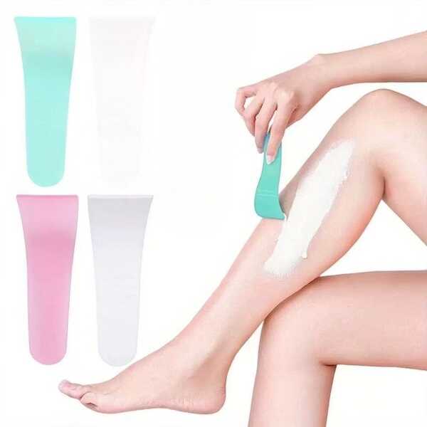 Painless And Painless Hair Removal Silicone Scraper, 1-Piece Set, With An Ergonomic Curved Shape, Reusable, Suitable For Areas Such As Underarms, Legs, Arms, Bikini Line, Etc. Suitable For Both Men And Women. Ideal As A Halloween Or Christmas Gift.
