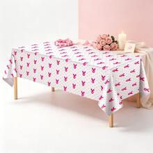 1/3件波點蝴蝶結一次性塑膠桌布 130x274cm 乳癌絲帶印花桌布 塑膠桌布 乳癌意識桌布 派對用品 適合粉紅絲帶乳癌派對裝飾 - 彩色 - 查看 1