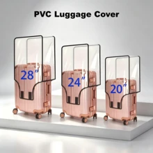 Thickened PVC Transparent Luggage Cover, Waterproof Dust-Proof Wear-Resistant Scratch-Resistant Luggage Protective Sleeve, Reusable Transparent Travel Luggage Cover, Suitable For Most Luggage Sizes, Business Trip Vacation Travel Accessory - Clear - View 13
