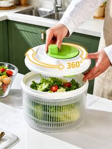 1/2pcs Multifunctional Salad Spinner And Strainer Basket, Non-Rechargeable PP Manual Vegetable And Fruit Dehydrator, With Strainer Basket, Convenient For Meal Prep - Multicolor - View 14