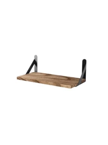 1pc/3pcs Industrial Style Faux Wood Wall Hanging Shelf, Black Iron Triangle Bracket Wall Shelf, Bedroom Study Books & Plants Multi-Layer Display Storage Rack - Multicolor - View 14
