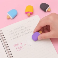 4pcs Candy Color Ice Cream Shaped Erasers, Cute Realistic Pencil Eraser Set, Creative Student Stationery, School Supplies, Back To School - Multicolor - View 7
