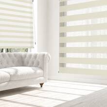 Cortinas para Janelas Sem Furos, Estore Enrolável de Dupla Camada Dia e Noite, Cortinas para Quarto, Sala e Cozinha com Paragem Livre e Regulação de Luz, Fácil Instalação, Vários Tamanhos - Bege - Ver 5