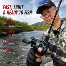 HASIDA Aurora AirCF Lightweight Lure Fishing Reel, Ultra-Smooth Casting, Bass Fishing Reel - Dark Green - View 4