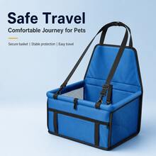 Small To Medium Dog High-Quality Waterproof Pet Car Seat, Portable Foldable Cat/Dog Carrier, Adjustable Straps And Secure Storage Compartment For Precise Fit On Front Seat, Stable And Non-Shaking, Suitable For Cats And Dogs Car Accessories - Multicolor - View 3