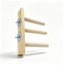 1pc Bird Perch, Parrot Cage Accessory, Natural Wood Ladder, Perch Stand, Tiger Skin Cockatiel Wooden Stick Toy Bird Cage Perch - Style A - View 10