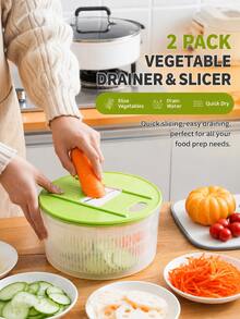 Multifunctional Salad Spinner And Strainer - Non-Rechargeable PP Manual Vegetable And Fruit Dehydrator With Strainer Basket, Convenient For Meal Preparation - Multicolor - View 11