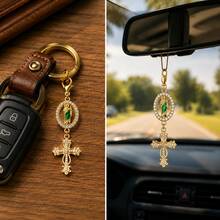20Pcs St Jude Cross Keychain Ornaments, Religious Saint Jude Medal Bag Decorations, Baptism Communion Confirmation Guest Thank You Gifts, Catholic Church Event Favors - Cut-out Holy Father Cross - View 7
