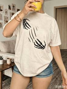 Women T-Shirts - 杏色 - 查看 12