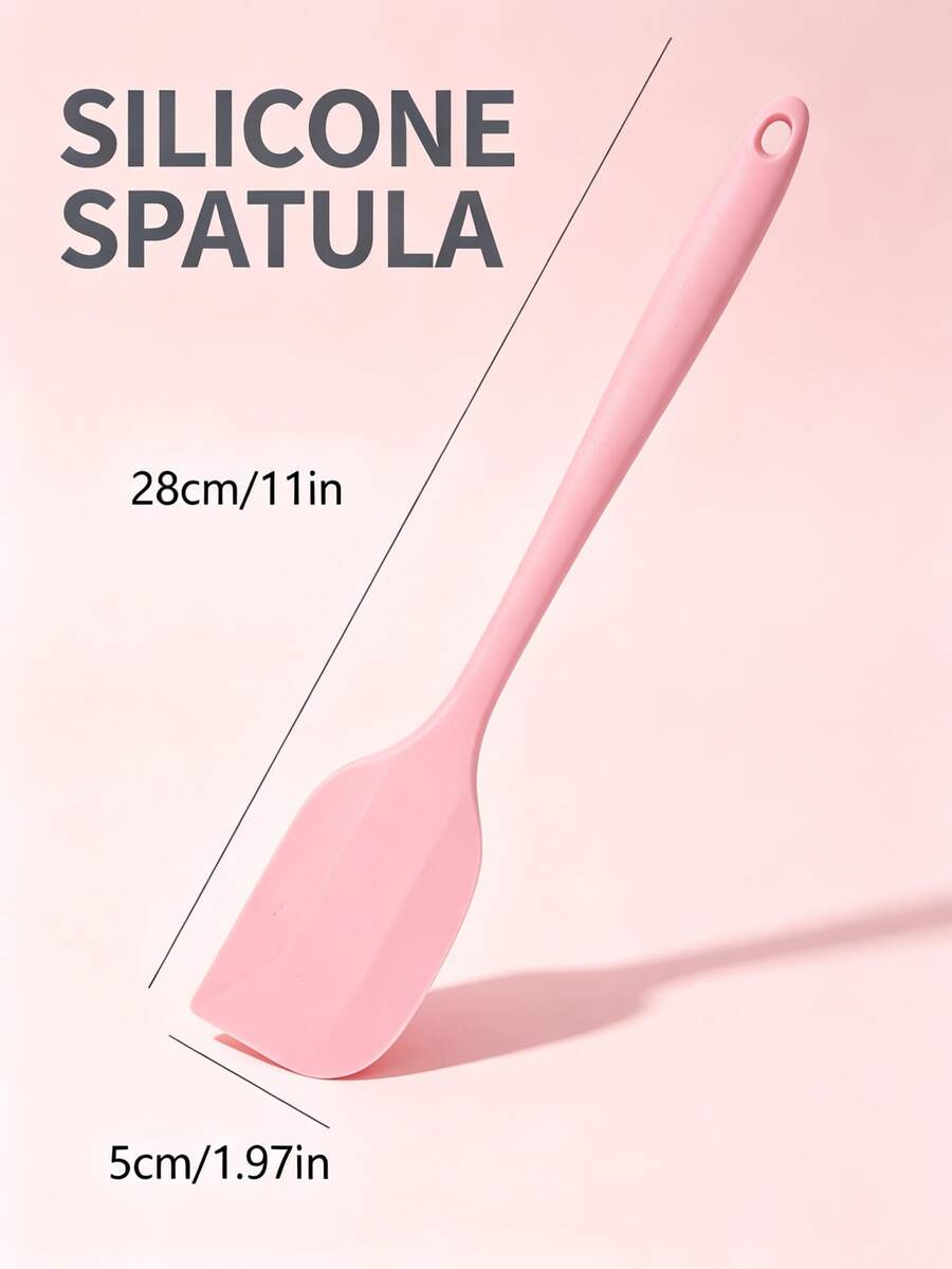 Large Silicone Spatula, Baking Tool, Silicone Material, Suitable For Mixing Cream, Butter And Jam, Kitchen Cooking, Back To School Essential, Cake Decorating Tool, Cream Spreader, DIY Dessert Tool - Multicolor - View 1