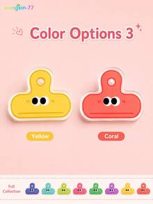 5/10Pcs Random Color Acrylic Paper Clips, Cute Cartoon Expression Binder Clips, Transparent Decorative Journal Clips, Snack Sealing Clips, Back To School Office & Classroom Stationery Gifts For Teens - Multiple Styles - View 3