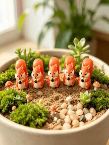 Resin Mini Squirrel Figurine, Micro Landscape DIY Decor Accessory, Home Desktop, Bookshelf, Garden Decoration Craft - Multicolor - View 3