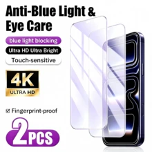 2片裝抗藍光鋼化玻璃螢幕保護貼，相容 iPhone 18 Pro Max/18 Pro/17 Pro Max，亦相容 iPhone 17E/17P Pro/16/16 Plus/15 Pro/15/14/13/12/11/XR/XS，全螢幕覆蓋 | 護眼 | 防指紋 | 相容手機殼 - 無色 - 查看 27