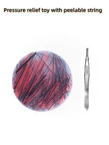 Round Peeling String Toy With Tweezers, Stress Relief Toy For Teens, Silicone Toy, Decompression Game, Gift For Friends And Classmates, Suitable For Holiday Gifts And Party Favors - Multicolor - View 16