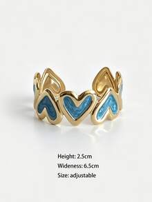 Blue Collection Stainless Steel Enamel Open Adjustable Size Bracelet, Starfish Shell Coral Design, Minimalist Fashion Summer Beach Jewelry, Romantic Personalized Accessory, Clothing Matching Cuff Decoration - Stainless Steel Bracelet Blue Series - View 9
