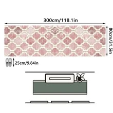 1pc European & American Classic Distressed Pink Diamond Rhombus Geometric Pattern - Runner Rug, Bathroom, Kitchen, Entrance, Doorway, Hallway, Bedside, Living Room, Bedroom, All-Season Soft Machine Washable Floor Mat, Home Decor - Multicolor - View 15