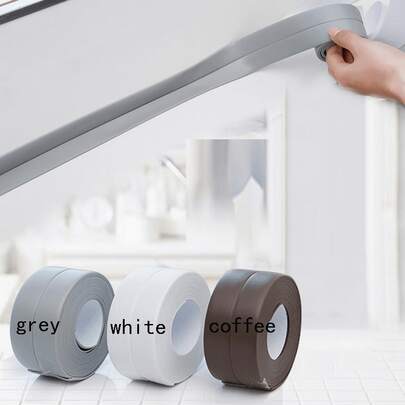 1/2pcs Waterproof & Mildew-Proof Self-Adhesive Sealing Tape, Strong Adhesive Multi-Purpose Sealing Tape, Self-Adhesive Kitchen & Bathroom Waterproof Tape - Waterproof & Mildew-Proof, Strong Adhesion Without Peeling, Free Cutting. Suitable For Kitchen & Bathroom Sealing, Countertop Water Blocking, Wall Corner Grouting, Rental Renovation. Waterproof & Mildew-Proof Kitchen & Bathroom Adhesive Tape, Versatile Decorative Grouting Tape, Strong & Durable Industrial Sealing Tape, Mildew-Proof & Water-Resistant Kitchen & Bathroom Accessories, Invisible & Seamless Bedroom Decorative Grouting Strip, Multi-Effect Waterproof Home Decor Tape, Aesthetic & Bright Room Decor Sealing Strip, Random Color.
