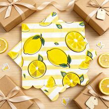 80 Pcs 13 * 13 Inch Lemon Printed Disposable Napkins With Wavy Lace Design, Suitable For Summer Parties, Picnics, Barbecues, Birthday Parties, Daily Home Use, Pool Parties, Cafes, Fruit Themed Table Decoration, And Tabletop Decoration. - View 13