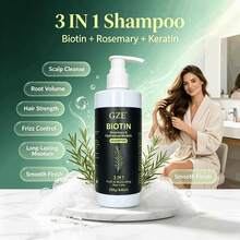 GZE Biotin Rosemary Shampoo With Hydrolyzed Keratin, 3-In-1 Volumizing Moisturizing Hair Care Shampoo, Suitable For All Hair Types, 250g - 250g - View 4