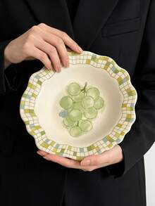 1pc Cute Fruit Pet Ceramic 9-Inch Plate, Exquisite Ceramic Vegetable Salad Mixed Rice Plate, Beautiful Dessert Cake Display Plate, Party Gathering Guest Reception Plate, Suitable For Home, Restaurant, Cafe, Dessert Shop, Gift, Gathering, Party - Multicolor - View 10