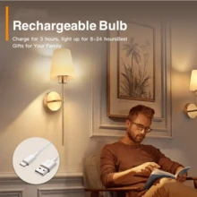 2pcs Rechargeable Wall Lights, Wireless Wall Lamps, Detachable RGB Rechargeable Bulbs With Remote Control, Suitable For Bedroom, Living Room, Hallway, Dining Room, Stairs, Home Decor Lighting - Dimmable - View 6