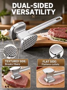 Double-Sided Meat Tenderizer Hammer, Aluminum Steak Hammer, Suitable For Beef, Chicken, Pork, Hanging Storage Household Cooking Meat Tenderizing Tool, Double-Sided Aluminum Steak Hammer Meat Tenderizer - View 8