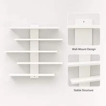 Multi-Layer Wall-Mounted Storage Rack, Made Of Fiberboard, Multi-Functional Display Shelf, Suitable For Office And Home Decor, Great For Displaying Sculptures And Decorations, Fashionable And Practical. - Multicolor - View 7