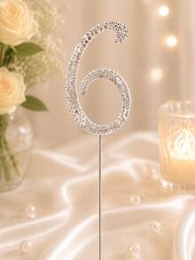 0-9 Number Cake Toppers, Sparkling Rhinestone Number Cake Toppers, Shiny Crystal Number Cupcake Decorations, Suitable For Birthday, Wedding, Anniversary Party Cake Decor, Perfect For Photo Shoots! Party Photography Essential, Ritual Gift For Yourself, Best Friend, Mom, Atmospheric Decoration - Silver - View 18