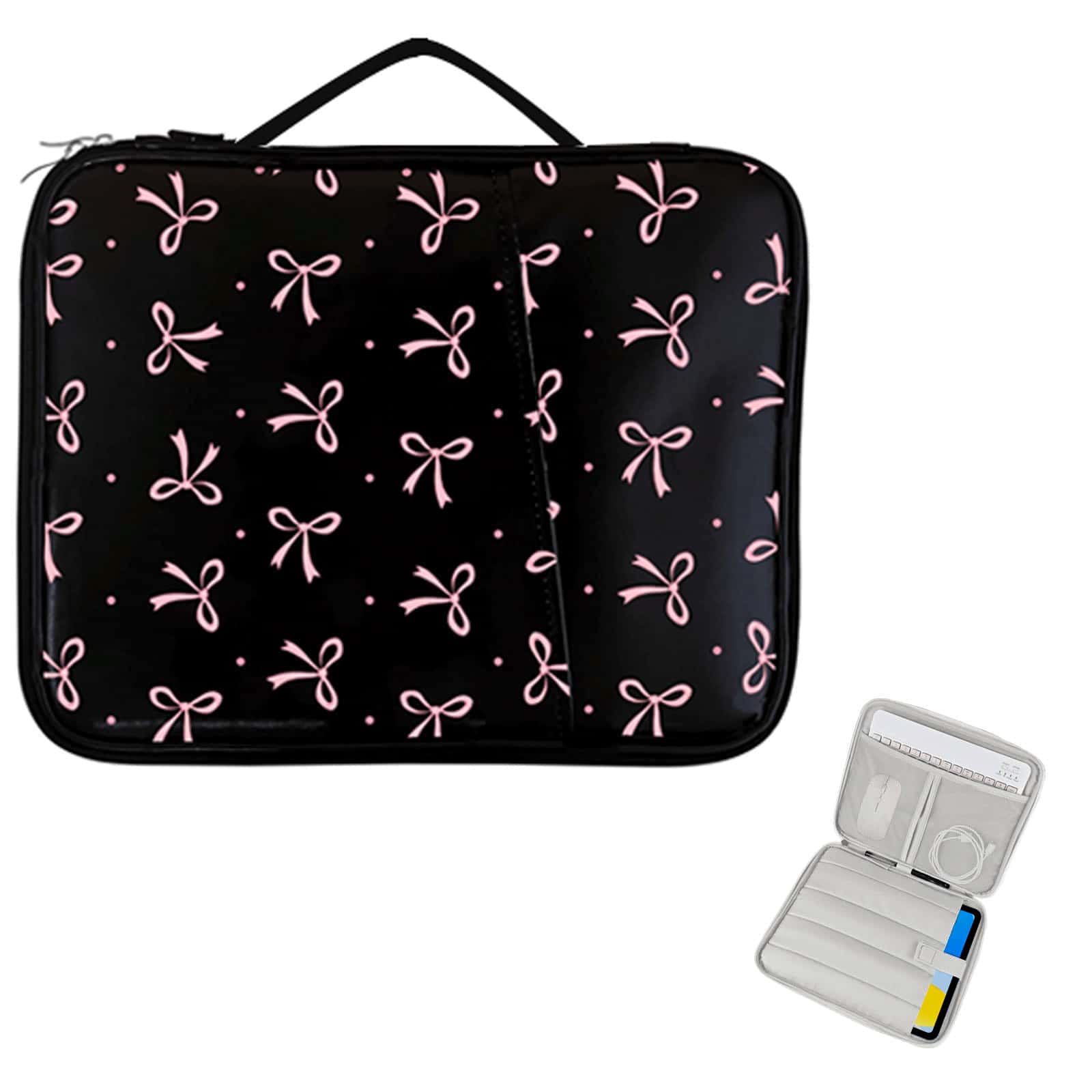 Bowknot Pattern Tablet Protective Case/Carrying Bag, Compatible With Ipad, Kindle, Galaxy And Android Tablets, Waterproof, With Handle And Front Pocket, PU Leather, Suitable For Travel, Work, School Use - View 13