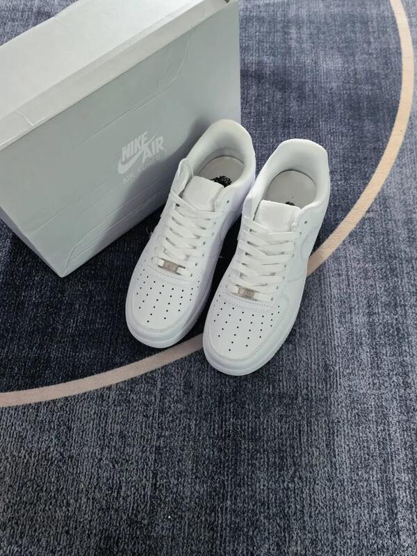 Nike Air Force 1 AF1 Unisex White Leather Skate Sneakers, Fashion Low Top Casual Walking Shoes, Retro Chunky Streetwear Trainers Men Women