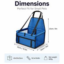 Small To Medium Dog High-Quality Waterproof Pet Car Seat, Portable Foldable Cat/Dog Carrier, Adjustable Straps And Secure Storage Compartment For Precise Fit On Front Seat, Stable And Non-Shaking, Suitable For Cats And Dogs Car Accessories - Multicolor - View 2